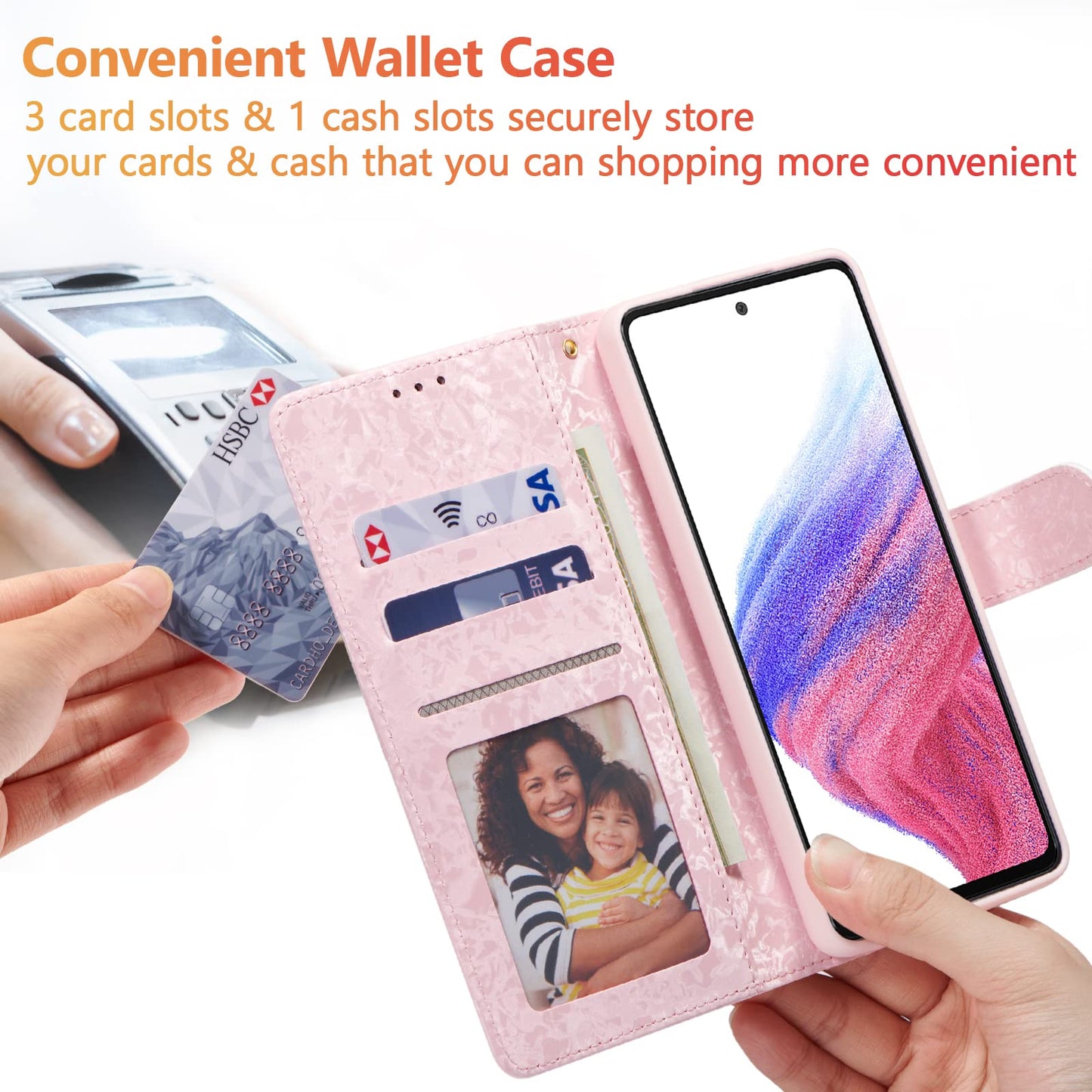 UEEBAI Wallet Case for Samsung Galaxy S25 Plus 5G, PU Leather Phone Case Kickstand RFID Blocking Flip Case Card Slots Wrist Strap Relief Engraved Pattern Magnetic Closure Flower Case, Blue Butterfly