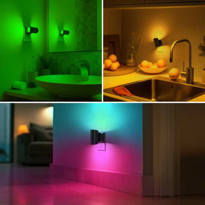Briignite Night Lights Plug into Wall, Modern LED Night Light Plug in, Dusk to Dawn Sensor, Soft White 3000K, 0-100LM Adjustable Brightness, Dimmable NightLight for Hallway, Bedroom, Stairway, 2 Pack