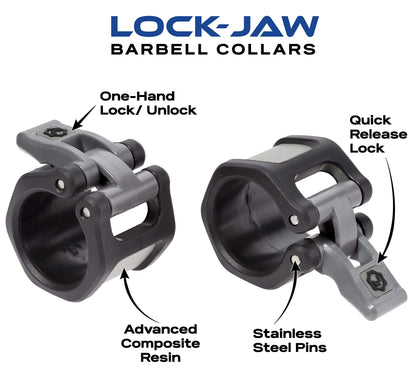 Lock-Jaw Barbell Collars HEX Olympic Barbell Clamps 2 Pcs – Heavy Duty Bar Clamps for 2” & 50mm Olympic Bars – Secure Weight Bar Clamps for Strength Training & Home Gym Accessories – Green