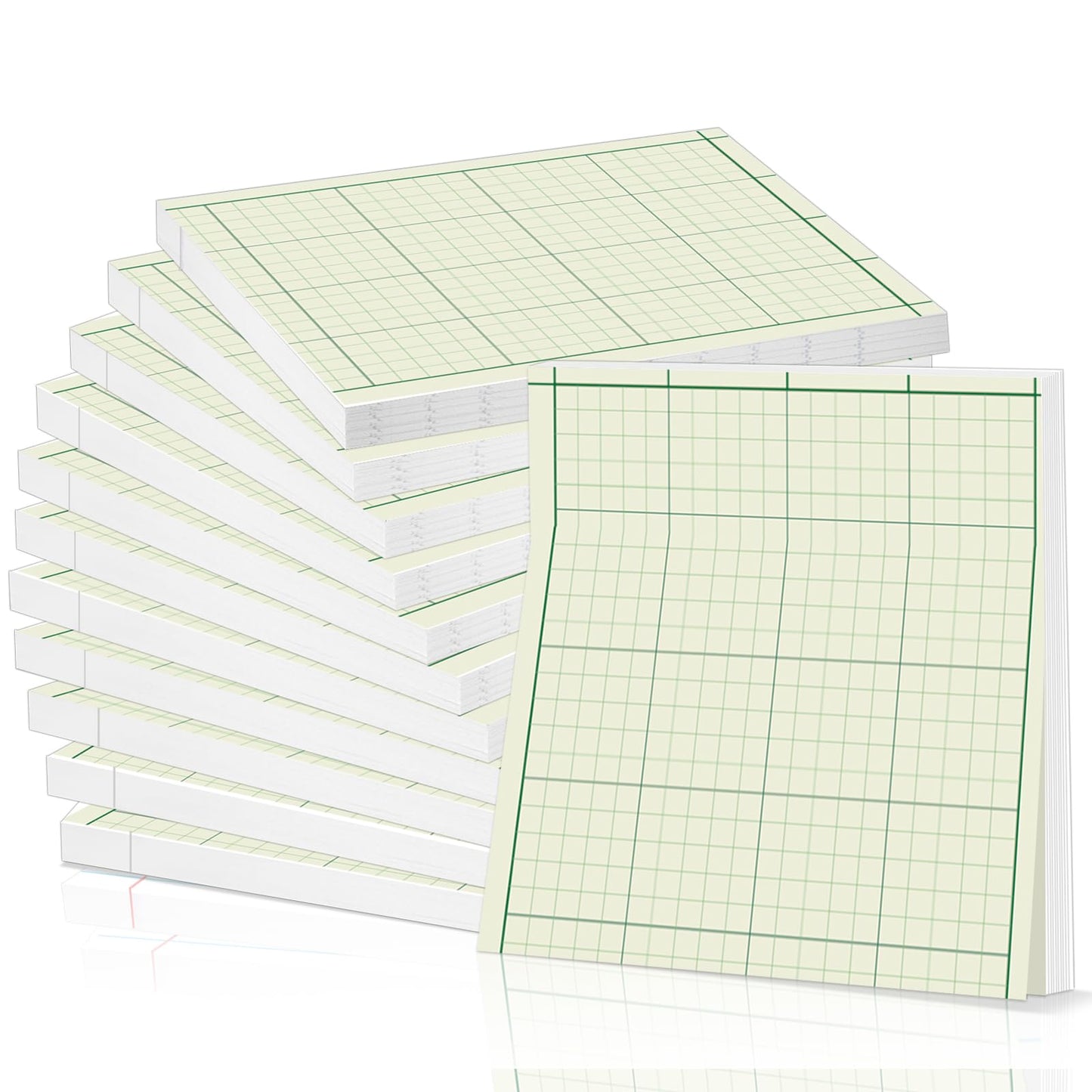 gisgfim 12 Pack Graph Sticky Notes 600 Sheets 3x3 Inch Self-Stick Notes Engineering Lined Grid Paper Sticky Note Pads Four Quadrant Grid Notepad Easy to Post for School Office Math Notebook