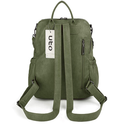 UTO Women Backpack Purse Leather Vegan Ladies Fashion Designer Rucksack Convertible Travel Shoulder Bag with Tassel
