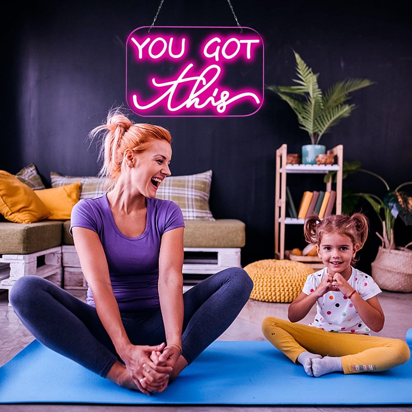 TOPQUALI You Got This Neon Sign,You Got This Sign,You Got This Wall Decor, Led Pink Quotes Motivational Neon Sign for Gym,Office Teamwork,Home Family Sayings,Gifts 16.1 * 10.4Inch