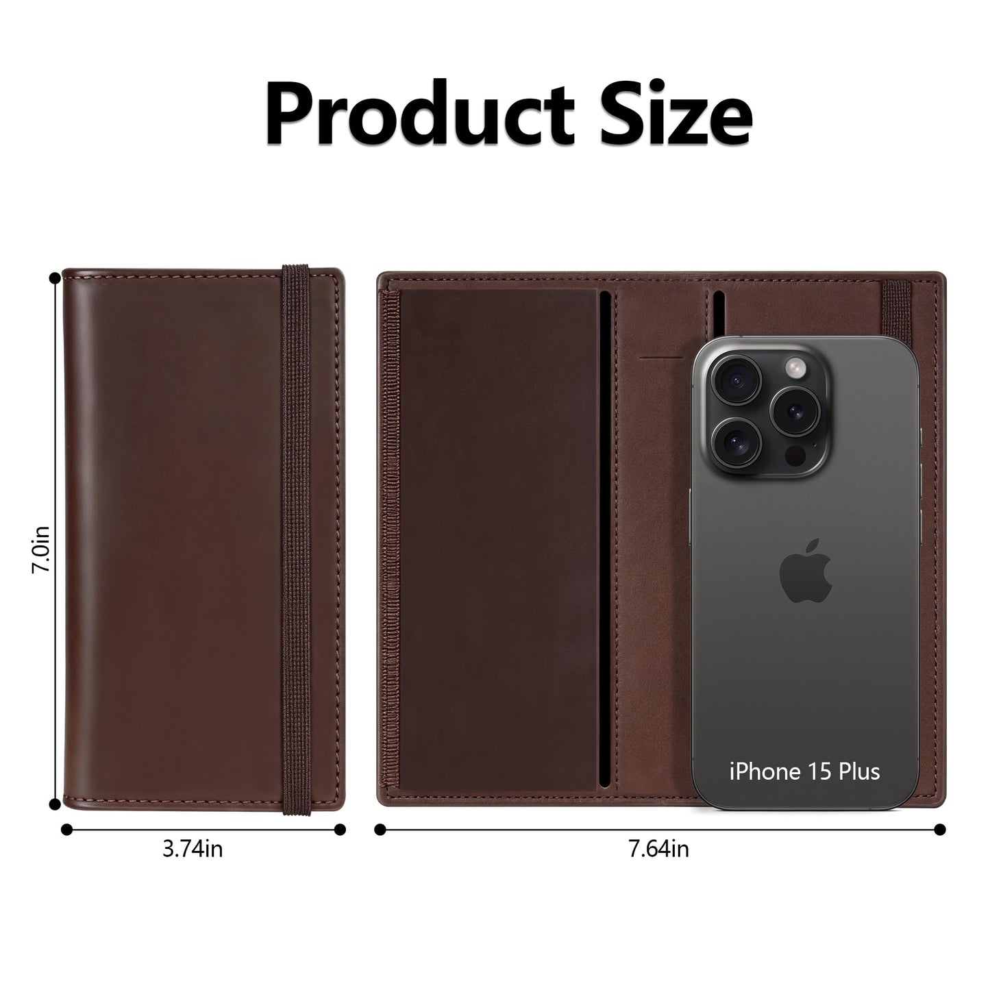 Espera Genuine Leather Checkbook Cover for Men and Women, Check Book Covers for Personal Checkbook with Elastic Band
