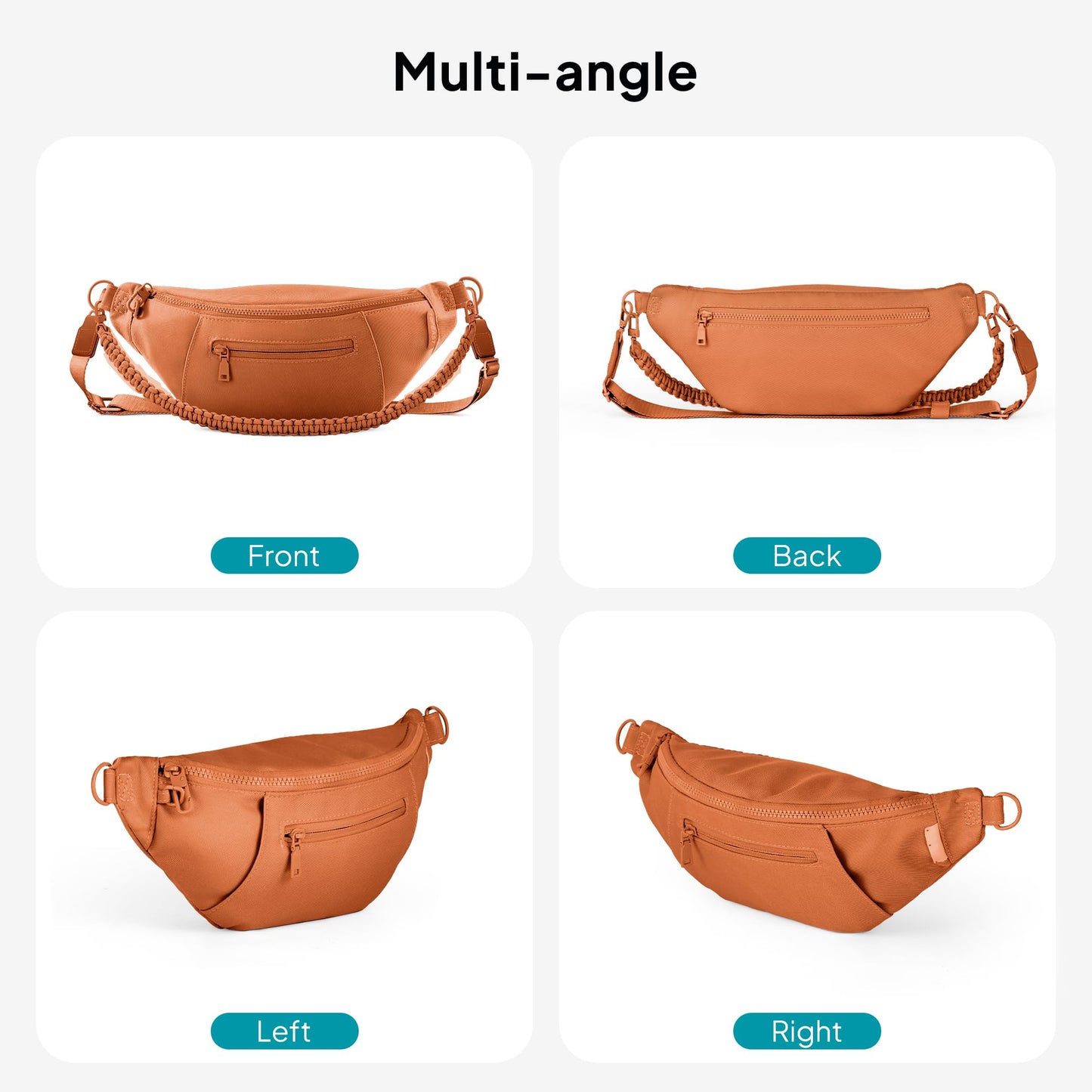 TOPEAST Fanny Pack for Women, Anti-Theft Travel Belt Bag Crossbody Sling Bag Purse with RFID Blocking, Small Fashion Bum Bag Waist Pack with Multiple Pockets for Hiking Walking Sport