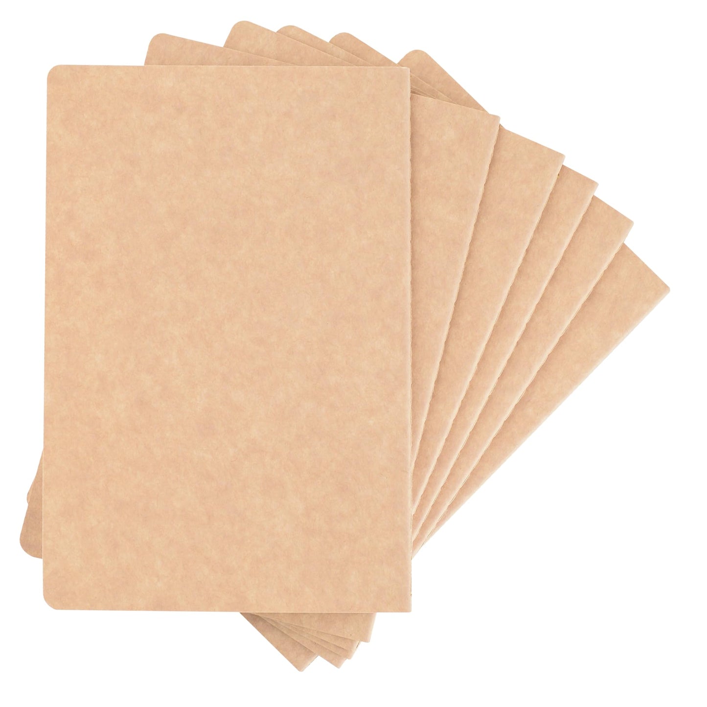 TWONE Journal, Travel Notebook Journal with Brown Soft Cover A5 Notebooks for Travelers, Work, School, Writing Note, Taking Kraft (5.5 x 8.3 Inches, 60 Lined Pages, 30 Sheets, 6-Pack)