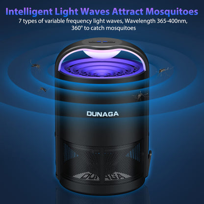 DUNAGA Fly Traps, Fruit Fly Trap Indoor, Gnat Traps, Bug Zapper Indoor,Mosquito Traps with 10 Sticky Glue Boards, Black