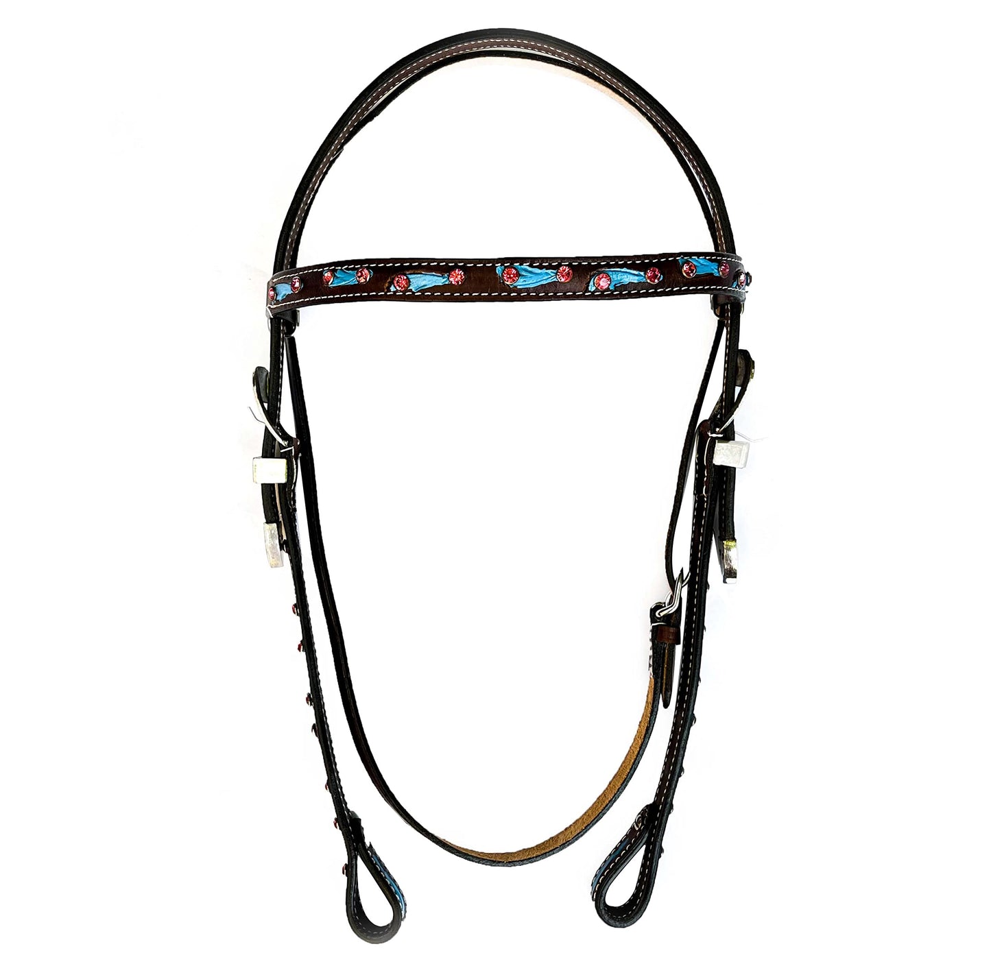 Hulara Top Grain Buff Leather Western Bridle and Breast Collar Set Tooled Headstall and Horse Breastcollar Western Tack Set Horse Breast Collar Western Bridle Sets Horse Headstall and Breast Collar