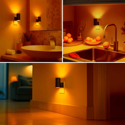 Briignite Night Lights Plug into Wall, Modern LED Night Light Plug in, Dusk to Dawn Sensor, Soft White 3000K, 0-100LM Adjustable Brightness, Dimmable NightLight for Hallway, Bedroom, Stairway, 2 Pack