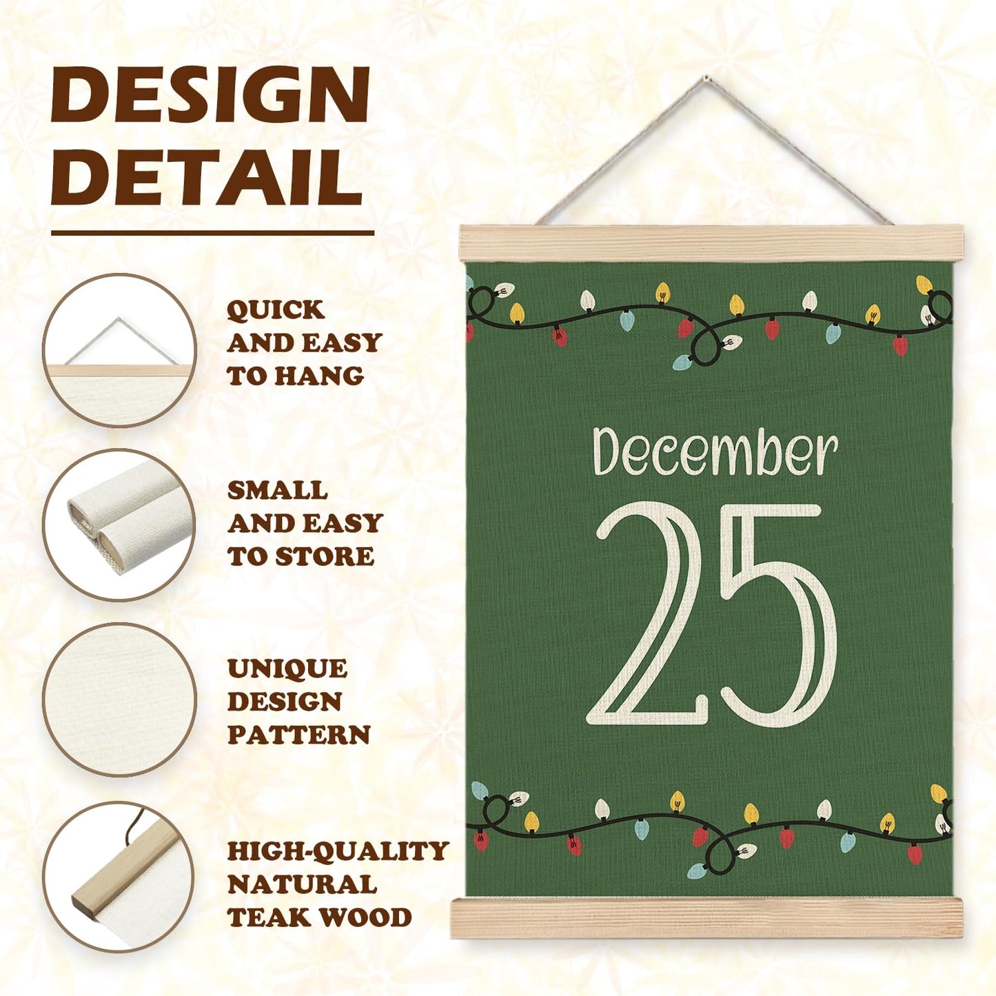 LUVADIAN Christmas Wall Decor, Hohoho Christmas Lights Wall Art With Wooden Poster Hanger, Christmas Wall Decoration, Red and Green Christmas Wall Decor for Home Office, 12x16 Inch Set of 2