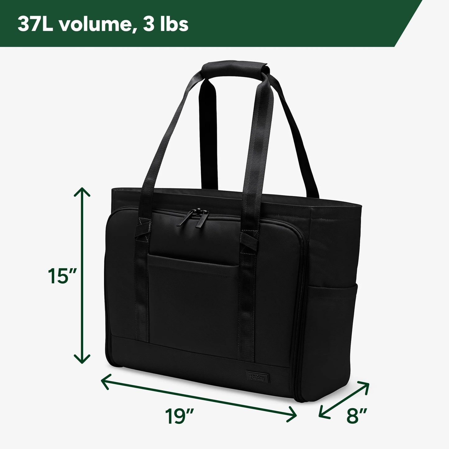 Halfday Convertible Garment Tote: 2-in-1 Travel Tote & Garment Bag, Carry-on for 1-2 Day Trips (16” Laptop Pocket, Shoe Compartments, Trolley Sleeve), Water-Resistant Ballistic Nylon, Jet