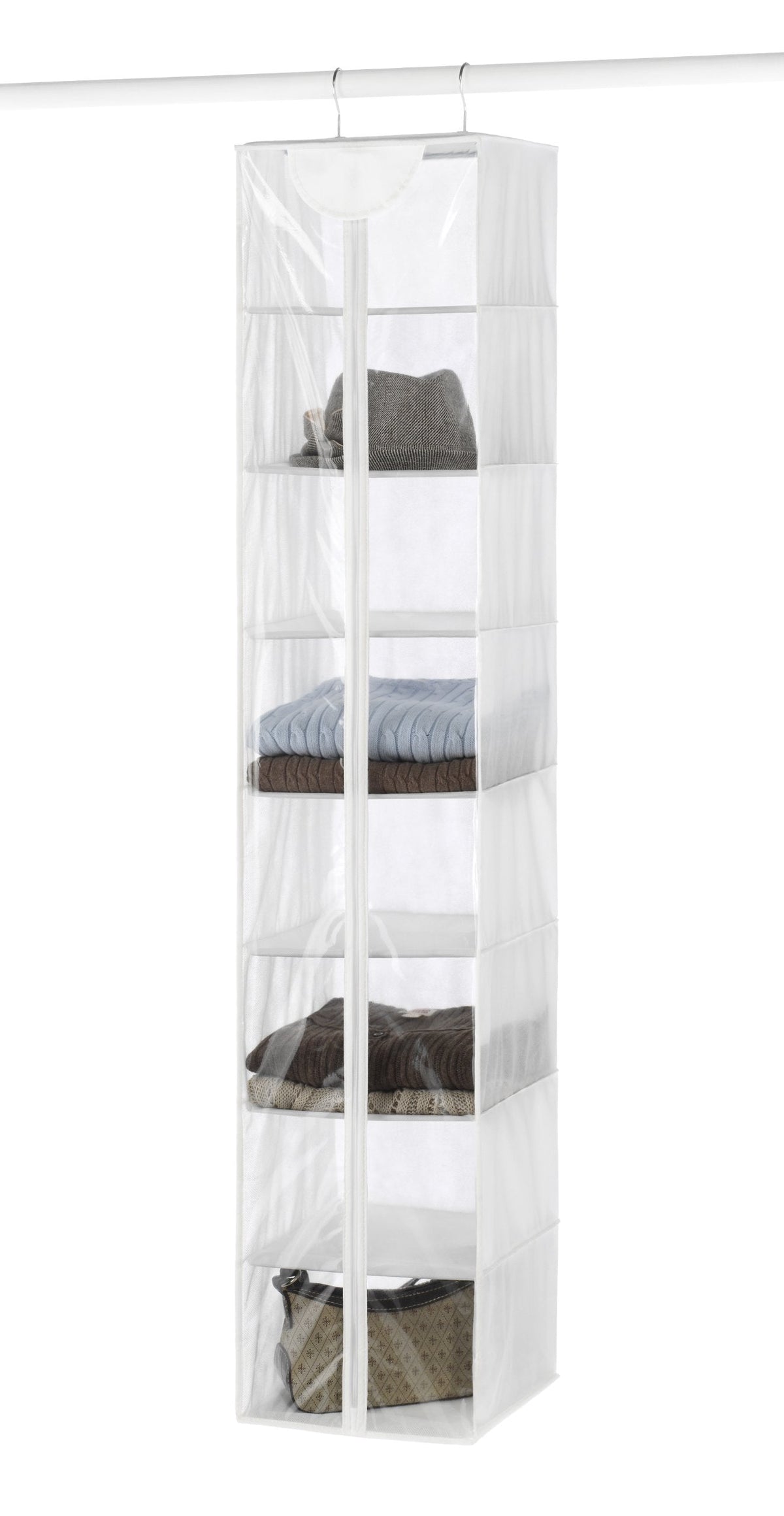 Whitmor Crystal Clear Hanging Sweater Bag - White
