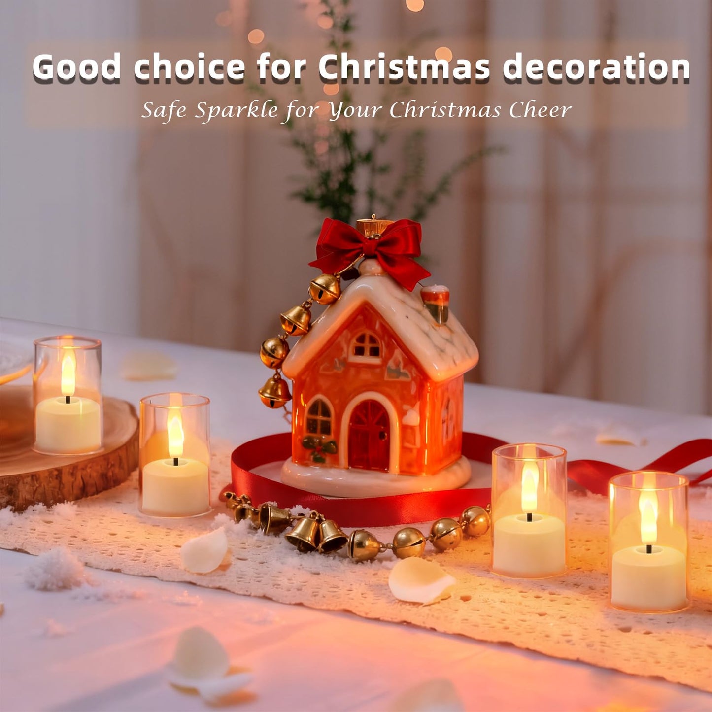 Utwickeln Rechargeable Flameless Tea Light Candles, LED Tea Lights with Remote & 2-8H Timer, 6-Pack, USB-C, Acrylic, White, for Home, Wedding, Dinner Party, Sports Bar Night, Living Room & Hotel