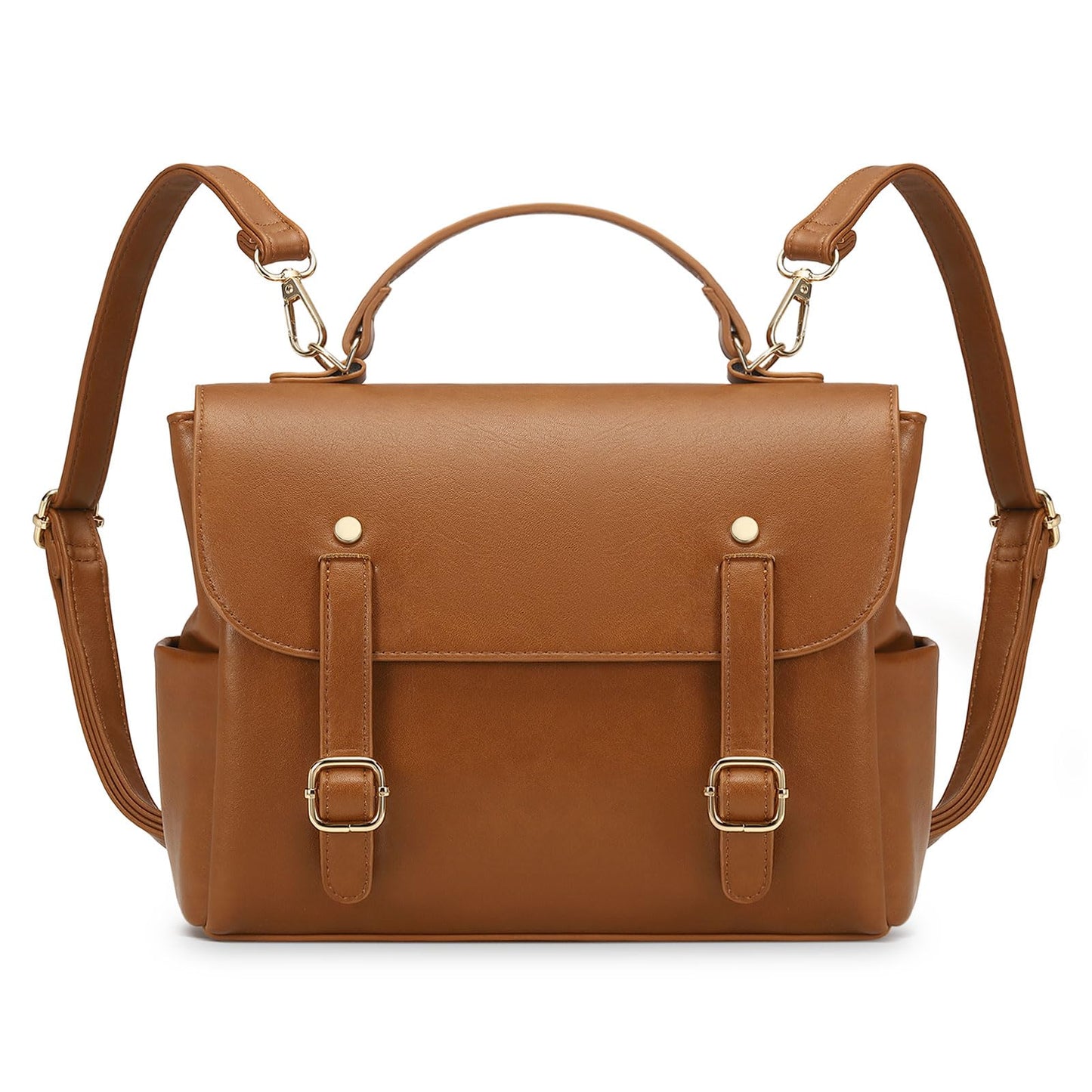 Convgo Mini Backpack Purse for Women, Small Fashion Backpack Vintage PU Leather Shoulder Bag Casual Travel Collage, Brown