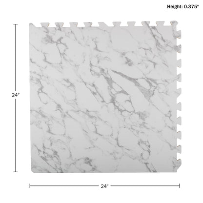 EVA Foam Floor Tiles 24-Pack - 96SQFT Puzzle Mat - Interlocking Foam Tiles for Baby Play Mat or Gym Flooring for Exercise by Stalwart (Faux Marble)