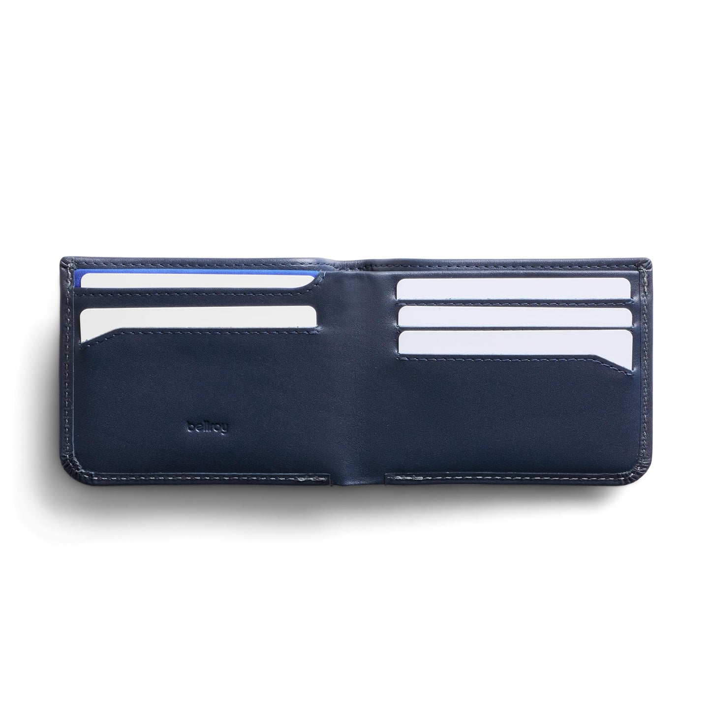 Bellroy Hide & Seek, slim leather wallet, RFID editions available (Max. 12 cards and cash) - Navy
