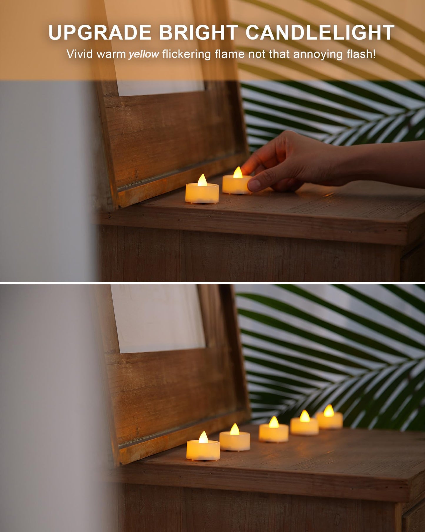 BEICHI Flameless Candles, 100Pack Battery Operated Candle, LED Tea Lights Candle Battery Operated, Flickering Fake Votives for Wedding Halloween Christmas Diwali- Warm Yellow