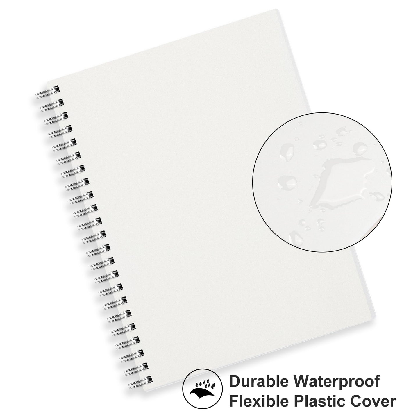 RETTACY Blank Journal Notebook, 3-Pack, 160 Pages per Pack, A5 Medium Size (5.7'' × 8.3''), 100 GSM Thick Paper, Spiral-bound, Flexible Plastic Cover, for Sketching, Drawing, Painting