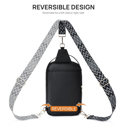 Telena Crossbody Sling Bags for Women, PU Leather Fanny Packs Cross Body Bag for Woman