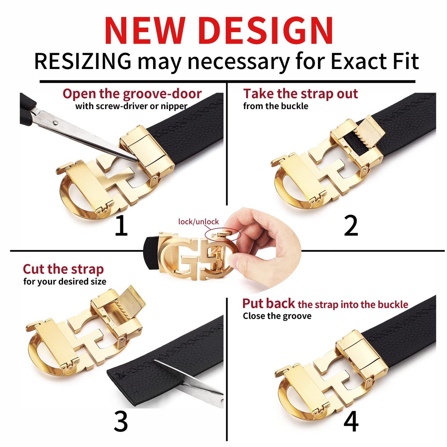 ARIMIA Fashion Diamond Men Real Leather Ratchet Belt Black Adjustable Length Full Grain Soft Genuine Cowhide Strap 1.5 Inch Wide (Gold Black G1, Adjustable from 26" to 46" Waist)