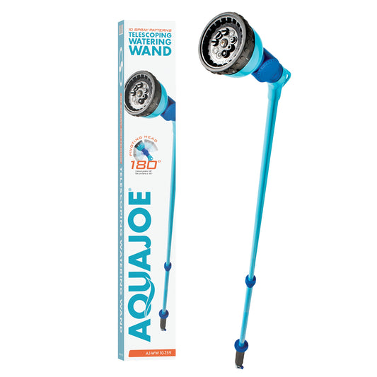 Aqua Joe AJ-WW10-T59 Telescoping 10-Pattern Metal Watering Wand w/180-Degree Angle Adjustable Head