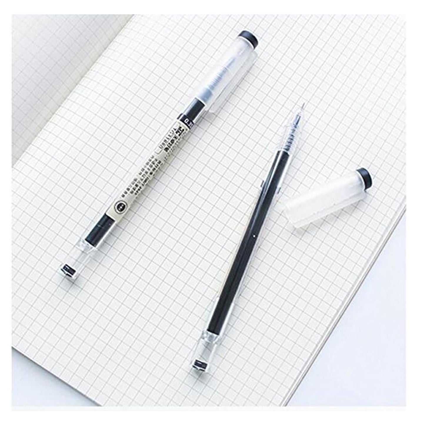 BEMLP Gel Ink Pen Japanese Style Liquid Ink Rollerball Pens Quick Drying 0.35mm Ultra Fine Point Ballpoint Maker Pen Premium for Office School Stationery Supply,12 Pcs/Set, Black