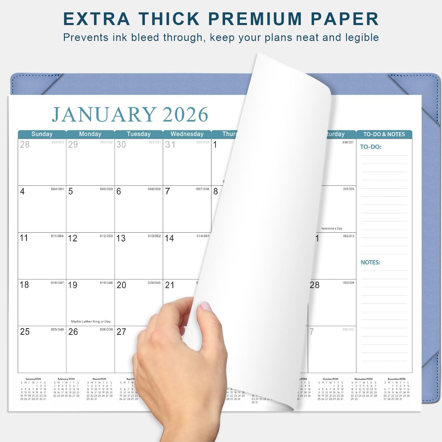 KOPEESY Desk Calendar 2026-2027, New Year Large Desk Calendar with Desktop Mat, 18 Months from January 2026 to June 2027, 22” x 17” Desktop Monthly Planner for Home or Office School