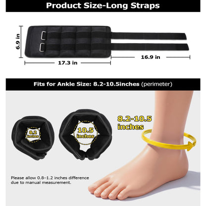 Ankle Weights, Wrist Arm Leg Weights 10 LBS x 2 for Women, Kids and Men, Comfortable and Soft, Perfect for Dancing, Running, Walking, Fitness, Workout (Black)