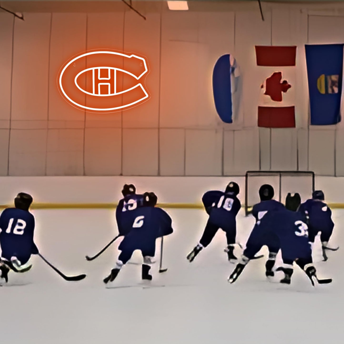 Ice Hockey Neon Sign,Sports Hockey Team,Ice Hockey LED Sign,Sport Neon Lights,Hockey Light,Hockey Club Decor,Hockey Gifts for Boys,Montreal Hockey Fans,Size 16.5 * 11.4 inches(XD101)