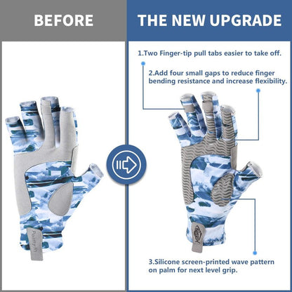 UV Protection Fishing Fingerless Gloves - UPF50+ Sun Gloves for Men & Women | Ideal for Kayaking, Hiking, Paddling
