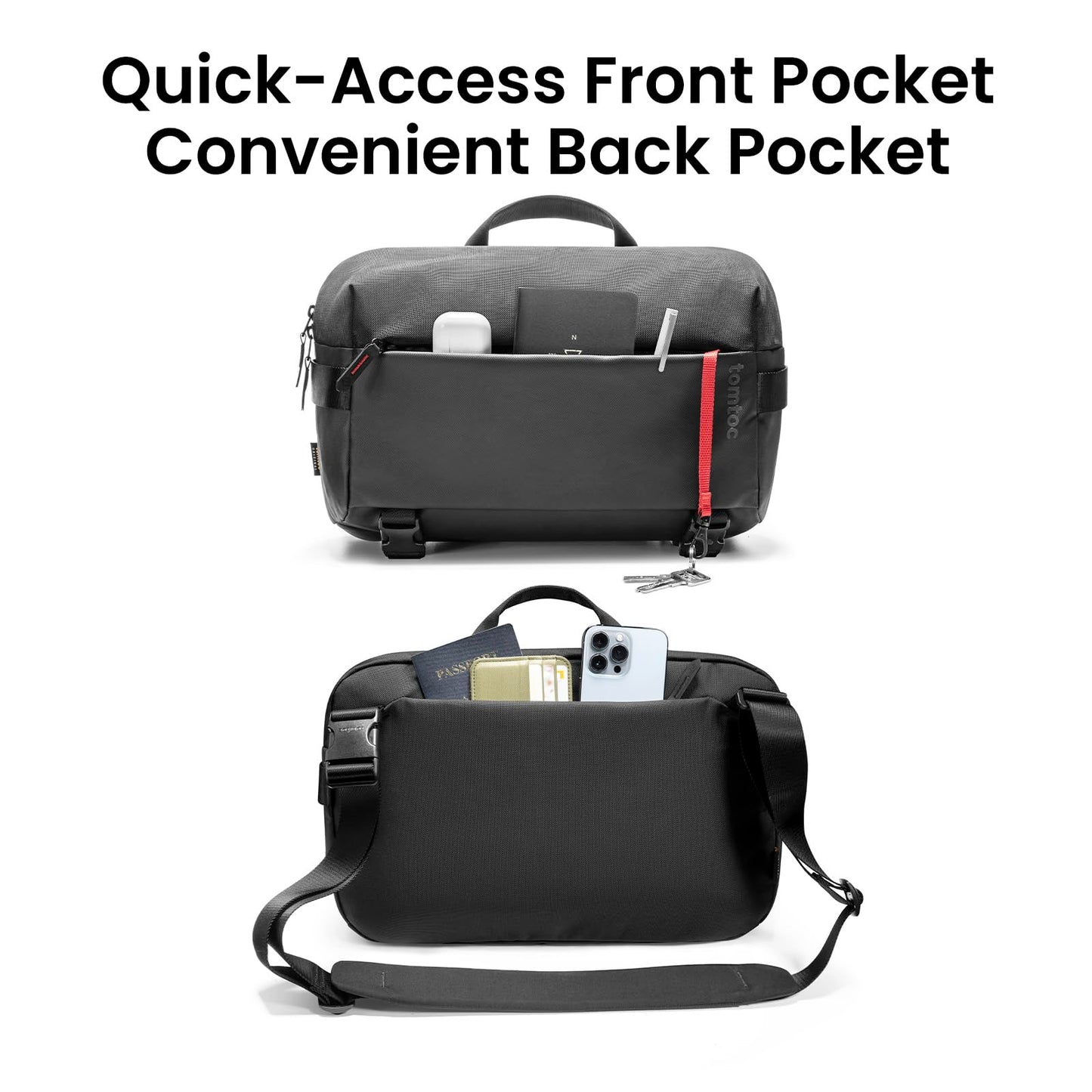 tomtoc 10L Laptop Messenger Shoulder Bag for 14-inch MacBook Pro M5, 13" MacBook Neo & Air & iPad Pro M5/Air M4, Minimalist Crossbody Bag, Water-resistant EDC Sling Pack for Business, Travel, Work