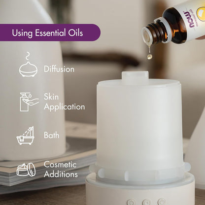 NOW Essential Oils, Metal Touch Ultrasonic Aromatherapy Oil Diffuser, Extremely Quiet and Heat Free, Color Changing LED