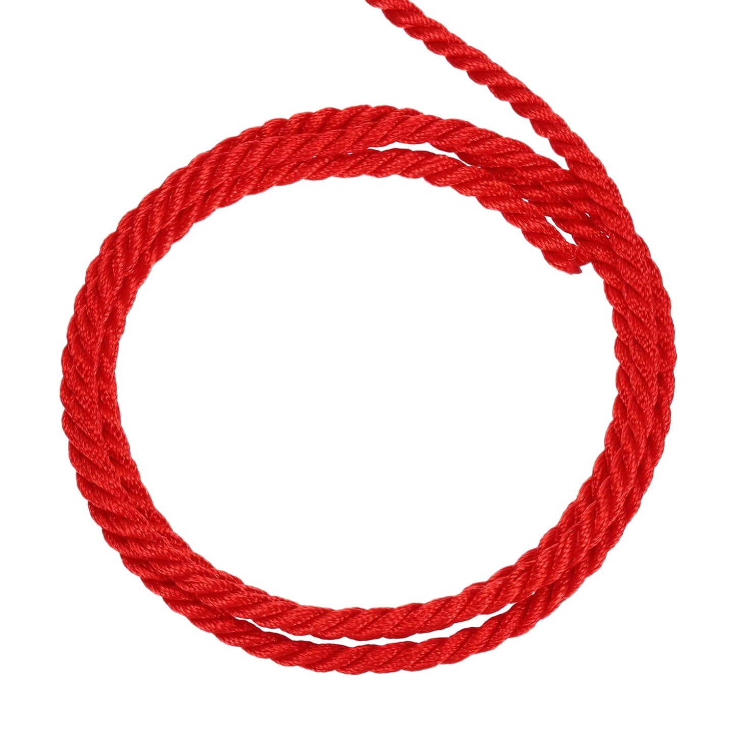 MECCANIXITY Twisted Cord Trim, 22 Yard 3.5mm 3-Ply Twine Braided Rope Shiny Thread String for Craft Gift Bag Curtain Christmas Decor, Bright Red - 20m