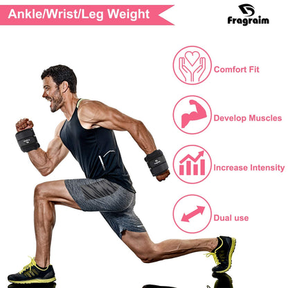 Ankle Weights, Wrist Arm Leg Weights 10 LBS x 2 for Women, Kids and Men, Comfortable and Soft, Perfect for Dancing, Running, Walking, Fitness, Workout (Black)