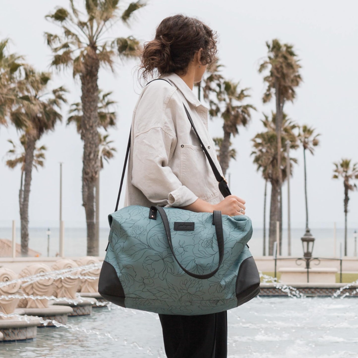 Jadyn Luna Women's Weekender Bag and Travel Duffel, Large 37 Liter Capacity (Sage Flora)