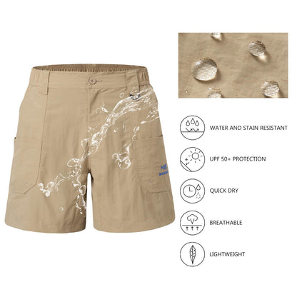 BASSDASH Men's Fishing Shorts UPF 50+ Water Resistant Quick Dry Hiking Cargo Shorts with Multi Pocket 6"