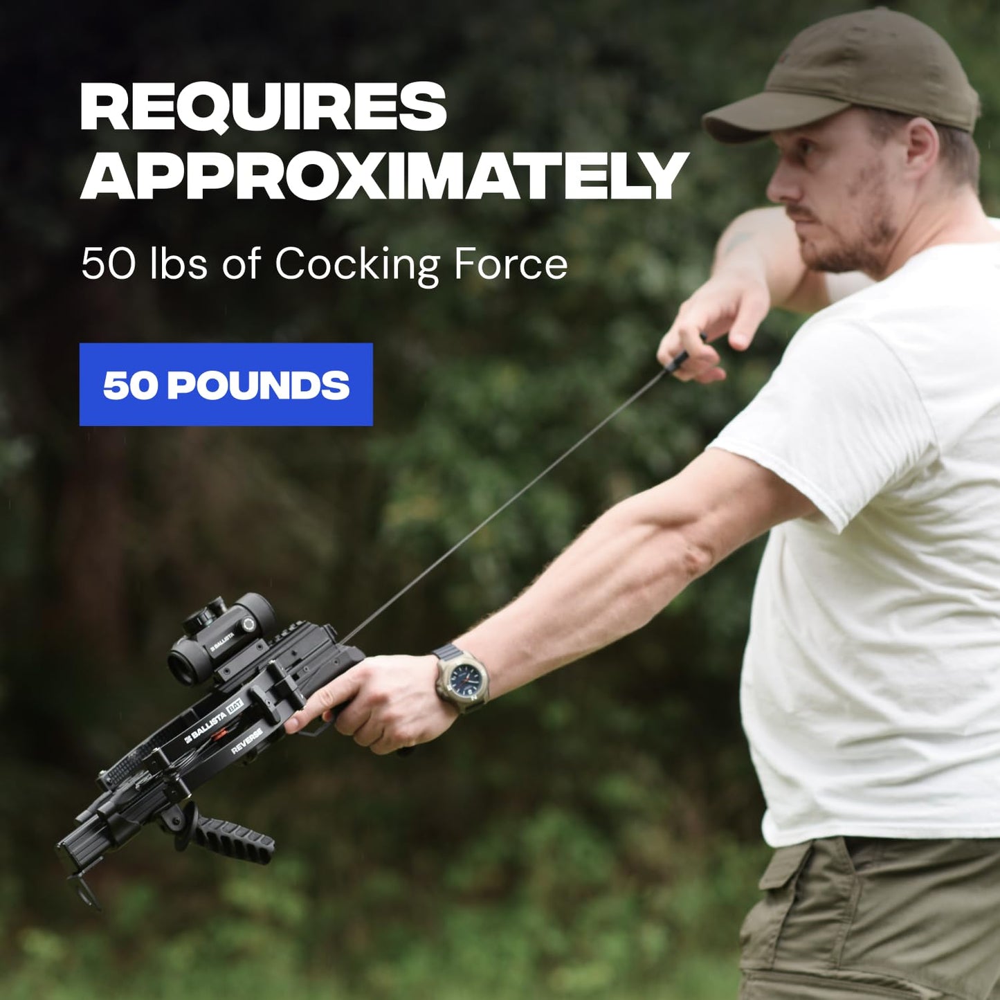 BALLISTA BAT Reverse T-Stock Crossbow, 340 FPS, Hunting Fishing Target