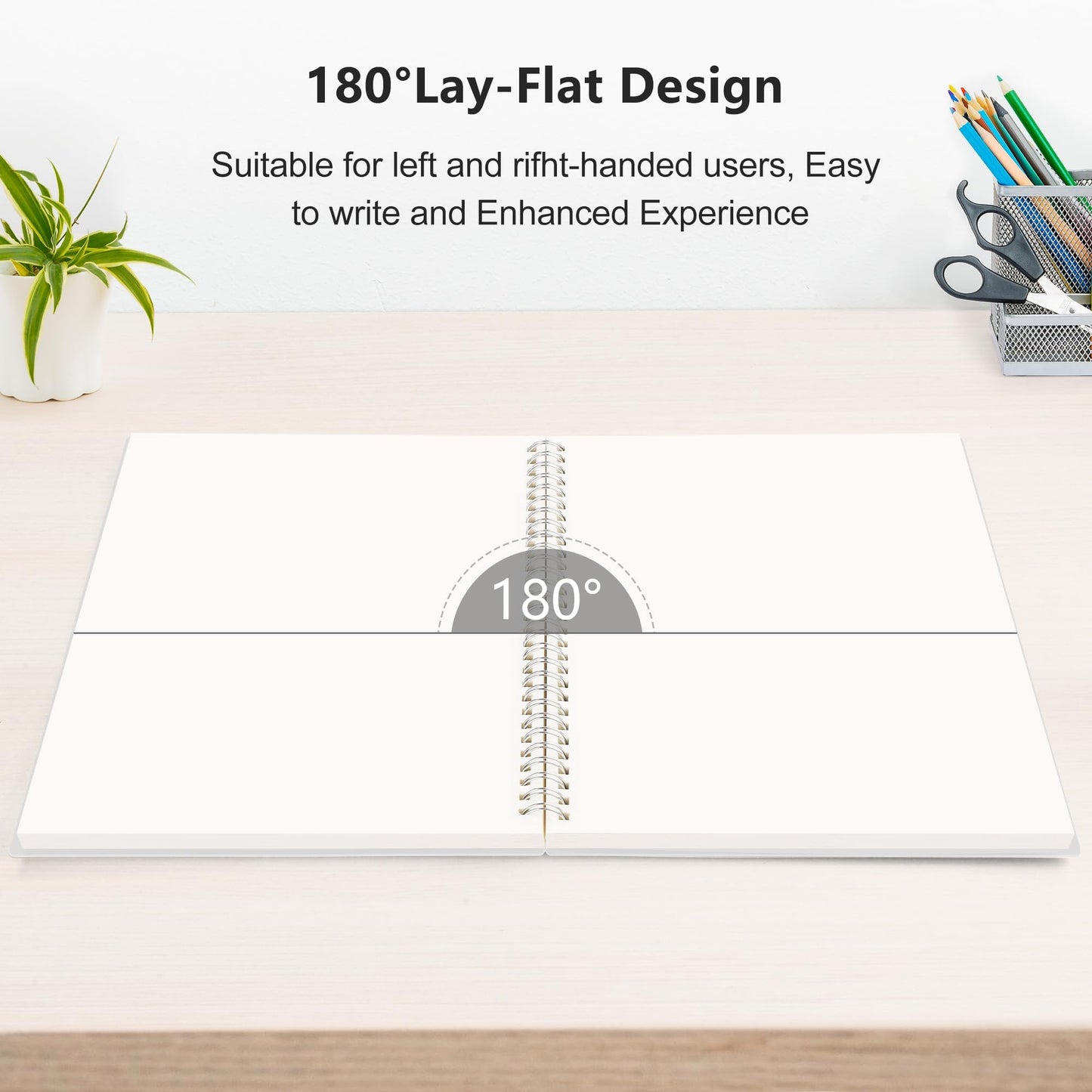 RETTACY Blank Journal Notebook, 2-Pack, 160 Pages per Pack, B5 Medium Size (7.6'' × 10''), 100 GSM Thick Paper, Spiral-bound, Flexible Plastic Cover, for Sketching, Drawing, Painting