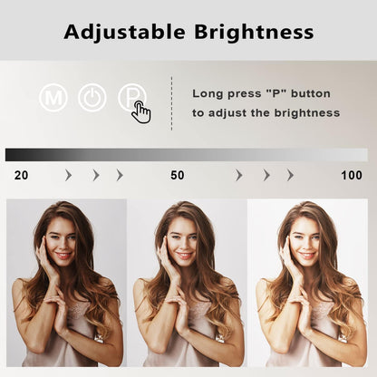 Hansong Vanity Mirror with Lights Lighted Makeup Mirror with 9 LED Bulbs Plug in Light Up Makeup Mirror with Lights 360 Rotation with 10x Magnifying Mirror Tabletop