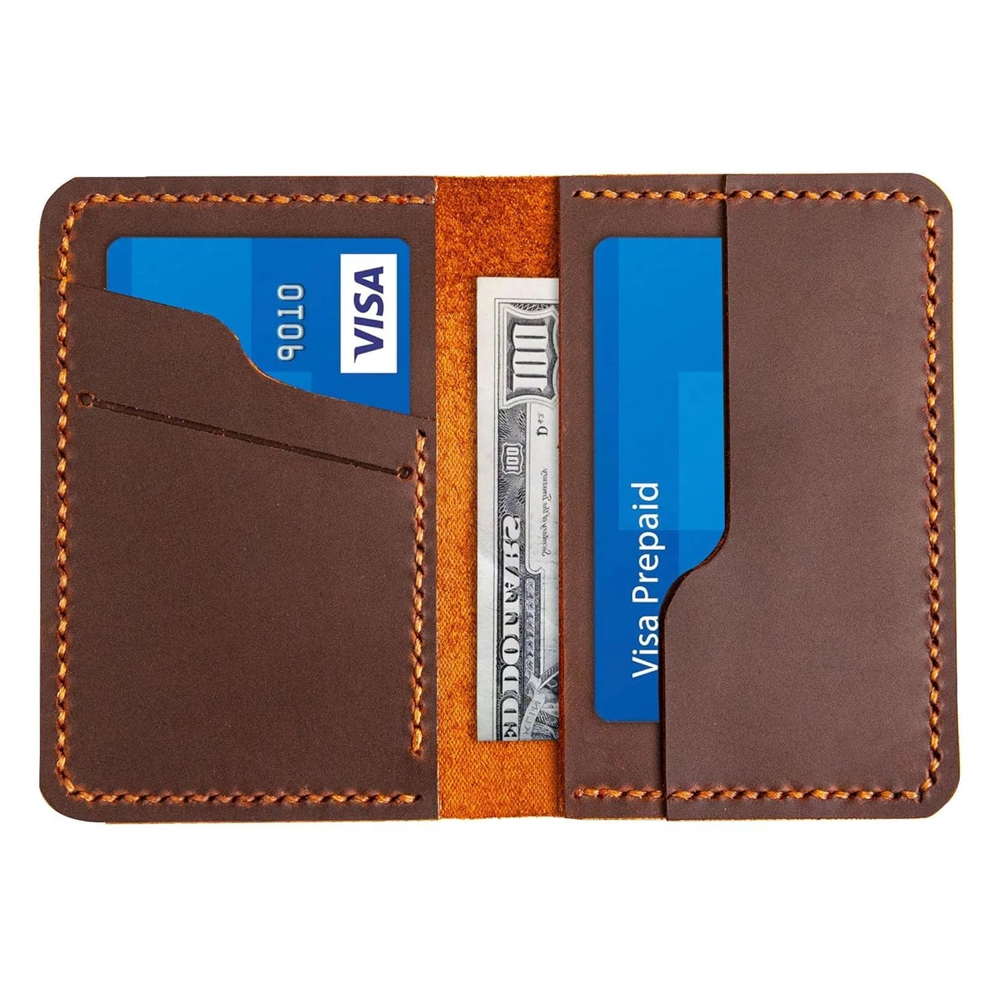 Turbosnail Leather for Men & Women Front Pocket Card Holder | Minimalist Wallet | Front Pocket Wallet | Leather Card Sleeve | Minimalist Handmade Card Holder (Brown（Style 2）)