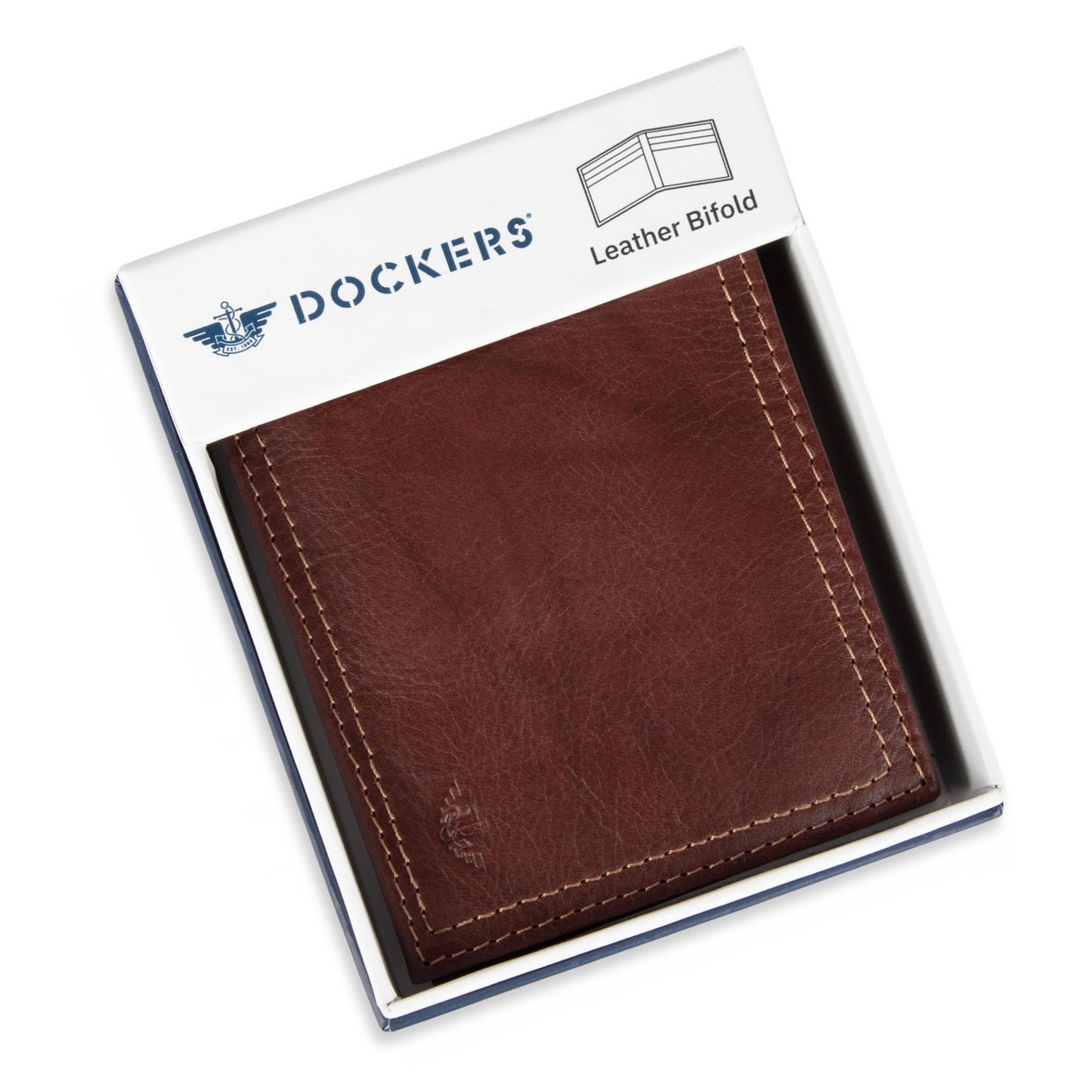 Dockers Men's Rfid Blocking Extra Capacity Leather Bifold Wallet, Brown, One Size