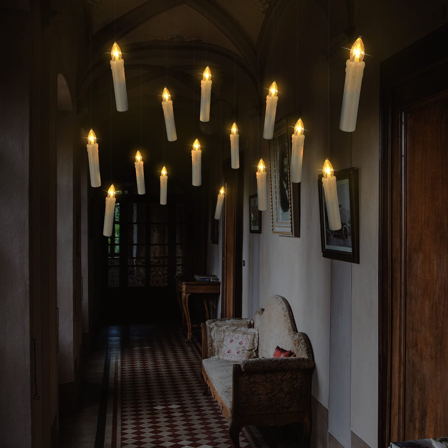 12 PCS LED Window Flameless Taper Candle,Battery Operated Flickering Candle Lights, with Remote Timer Function, Ideal for Indoor and Outdoor Christmas Tree Candles Garden Wedding Harry Potter