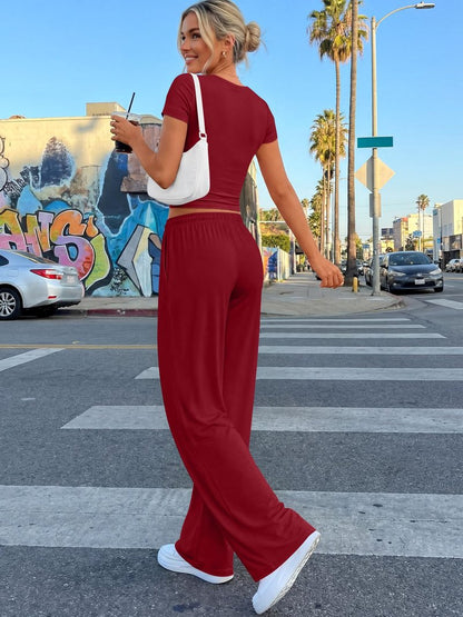 Trendy Queen Womens Petite 2 Two Piece Set 2026 Summer Workout Beach Vacation Cruise Gym Clothes Spring Fashion Lounge Matching School Comfy Airport Travel Outfit Athleisure Clothing