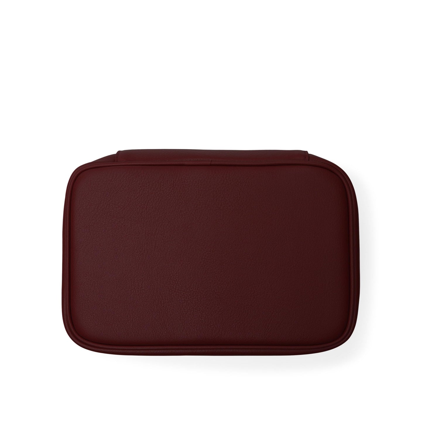 Leatherology Bordeaux Small Train Case – Full-Grain Leather Travel Cosmetic Bag with Water-Resistant Lining, Zippered & Open Pockets, Compact Beauty Organizer