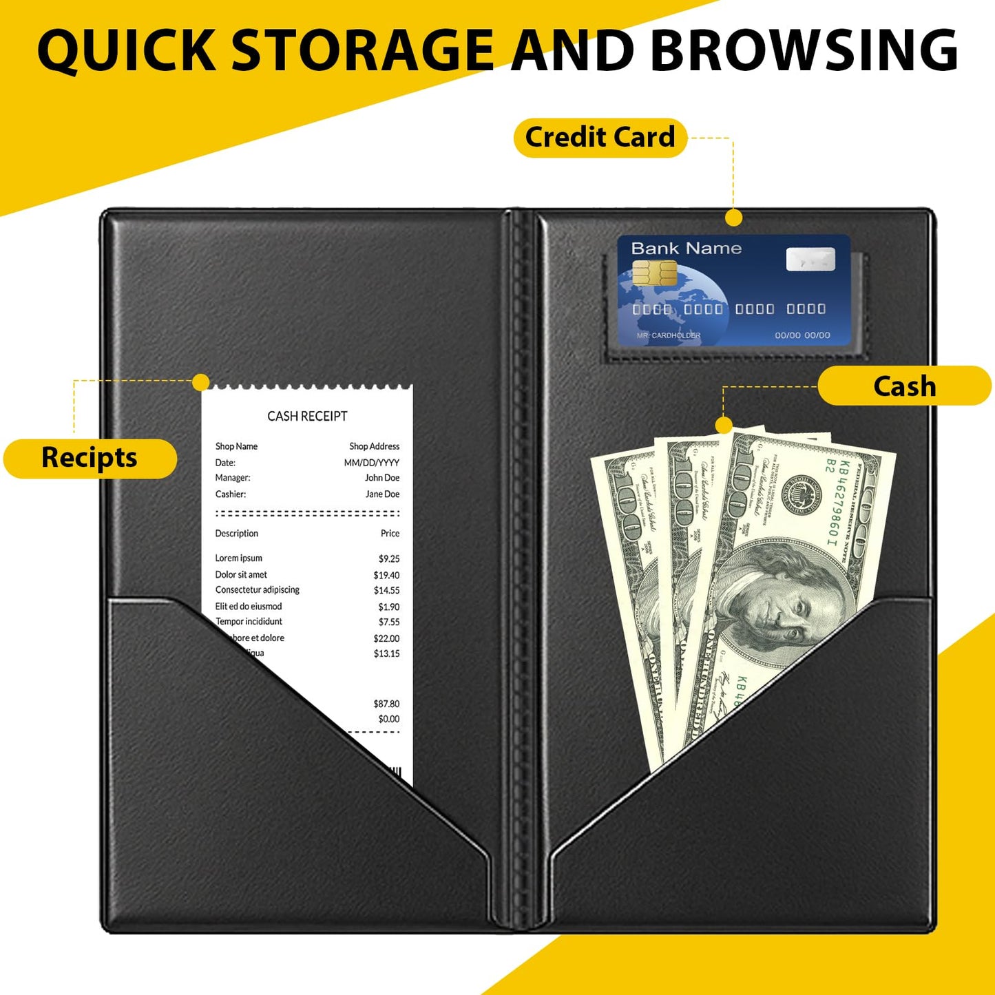 24Pcs Server Books for Waitress, PVC Waiter Book Guest Check Holder Check Presenters for Restaurants