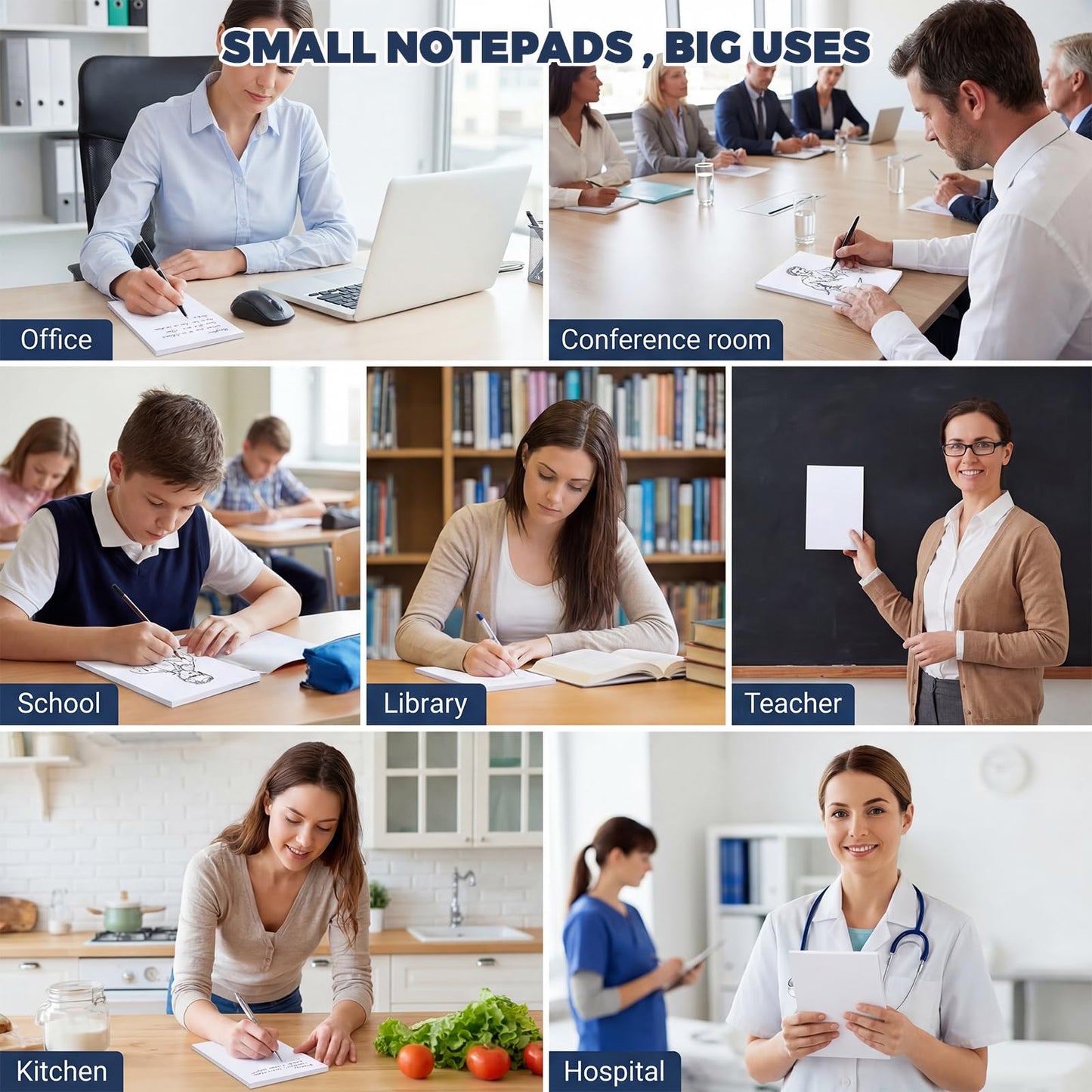 Thboxes 10 Pack Note Pads, 4"x 6" Writing Pads Scratch Pad 50 Sheets per Pad Small Memo Pad Server Notepad Blank Notepads for Office School Home To Do Lists Grocery List