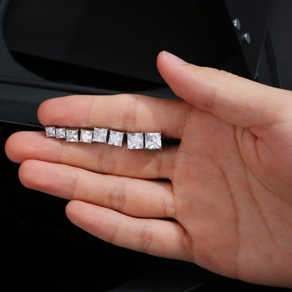 Yadoca 4 Pairs Stainless Steel Magnetic Stud Earrings for Men Women Non-Piercing Clip On Earrings Cubic Zirconia 4-7 mm