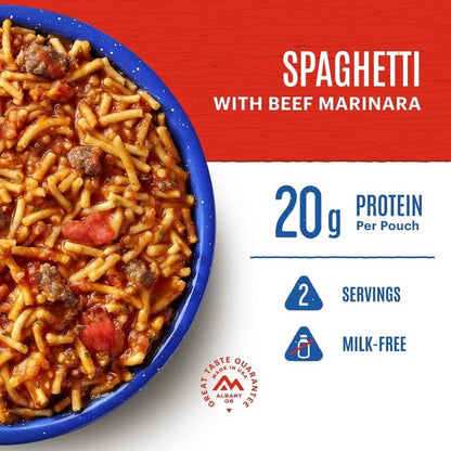 Mountain House Spaghetti with Beef Marinara | Freeze Dried Backpacking & Camping Food |2 Servings