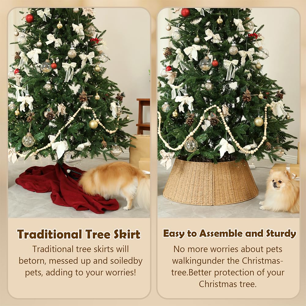 Christmas Tree Collar, 28 Inch Rustic Farmhouse Christmas Tree Base Stand Cover