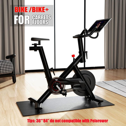 Cycleclub 30" x 76" Bike Mat Compatible with Peloton Bike, 6mm Thick, Under Exercise Bike Trainer Mat for Stationary indoor spin bike,Hardwood Floor Carpet