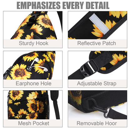Crossbody Bags for Women Men Trendy Sling Bag Bakpack Casual Chest Bag with Convertible Shoulder Strap